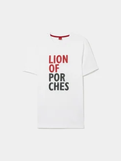 LION OF PORCHES T-Shirts^T-shirt de algodão com estampado