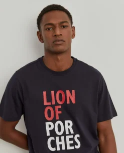 LION OF PORCHES T-Shirts^T-shirt de algodão com estampado