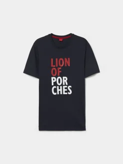 LION OF PORCHES T-Shirts^T-shirt de algodão com estampado