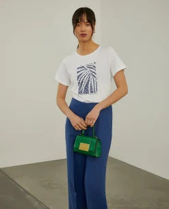 MULHER LION OF PORCHES T-Shirts^T-shirt de algodão com estampado