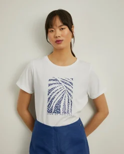 MULHER LION OF PORCHES T-Shirts^T-shirt de algodão com estampado