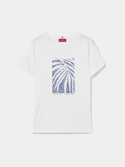 MULHER LION OF PORCHES T-Shirts^T-shirt de algodão com estampado