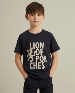 LION OF PORCHES T-Shirts^T-shirt de algodão com estampado