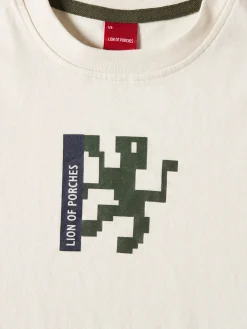 LION OF PORCHES T-Shirts^T-shirt de algodão com estampado