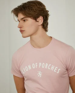 LION OF PORCHES T-Shirts^T-shirt de algodão com logotipo no peito