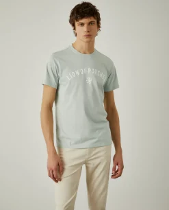 LION OF PORCHES T-Shirts^T-shirt de algodão com logotipo no peito