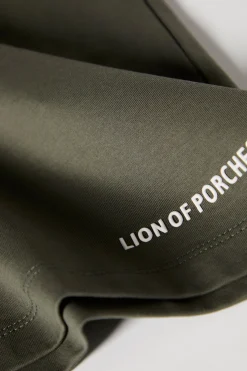 MULHER LION OF PORCHES T-Shirts^T-shirt de algodão decote em V