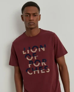 LION OF PORCHES T-Shirts^T-shirt de algodão