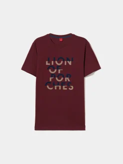 LION OF PORCHES T-Shirts^T-shirt de algodão