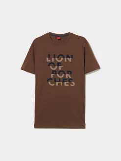 LION OF PORCHES T-Shirts^T-shirt de algodão