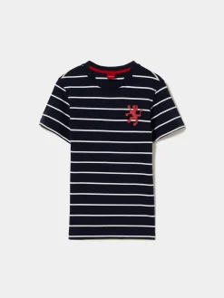 LION OF PORCHES T-Shirts^T-shirt de riscas 100% algodão