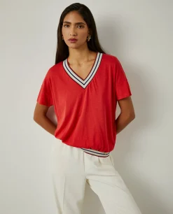 MULHER LION OF PORCHES Camisolas^T-shirt decote em V com riscas