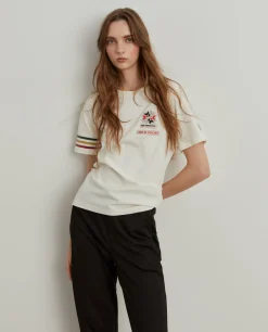 MULHER LION OF PORCHES T-Shirts^T-shirt feminina de algodão Lion x FDI