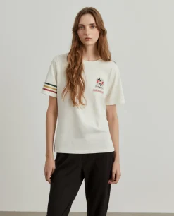 MULHER LION OF PORCHES T-Shirts^T-shirt feminina de algodão Lion x FDI