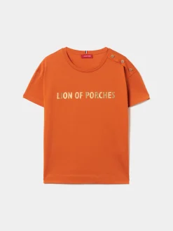 MULHER LION OF PORCHES T-Shirts^T-shirt de algodão