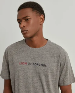 LION OF PORCHES T-Shirts^T-shirt manga curta em algodão