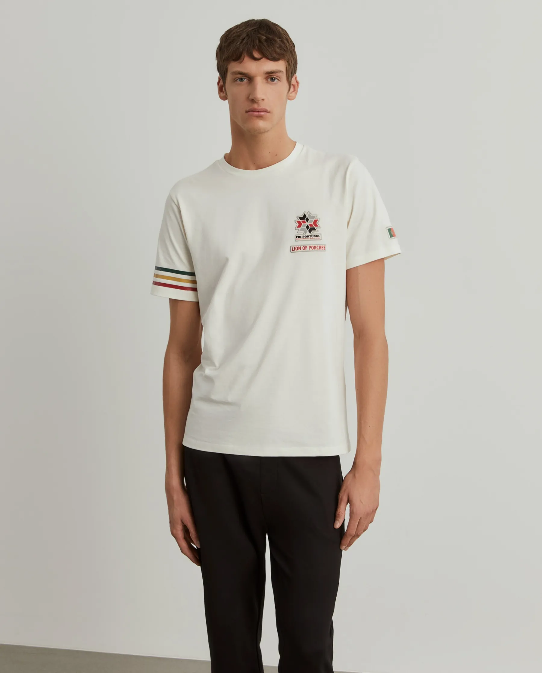 LION OF PORCHES T-Shirts^T-shirt masculina de algodão Lion x FDI