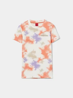LION OF PORCHES T-Shirts^T-shirt padrão tie dye em algodão