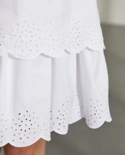 LION OF PORCHES Vestidos / Macacões^Vestido branco de bordado inglês