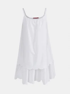 LION OF PORCHES Vestidos / Macacões^Vestido branco de bordado inglês