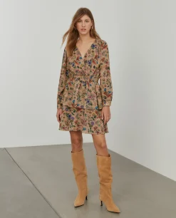 MULHER LION OF PORCHES Vestidos / Macacões^Vestido com estampado floral e decote em trespasse