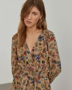 MULHER LION OF PORCHES Vestidos / Macacões^Vestido com estampado floral e decote em trespasse