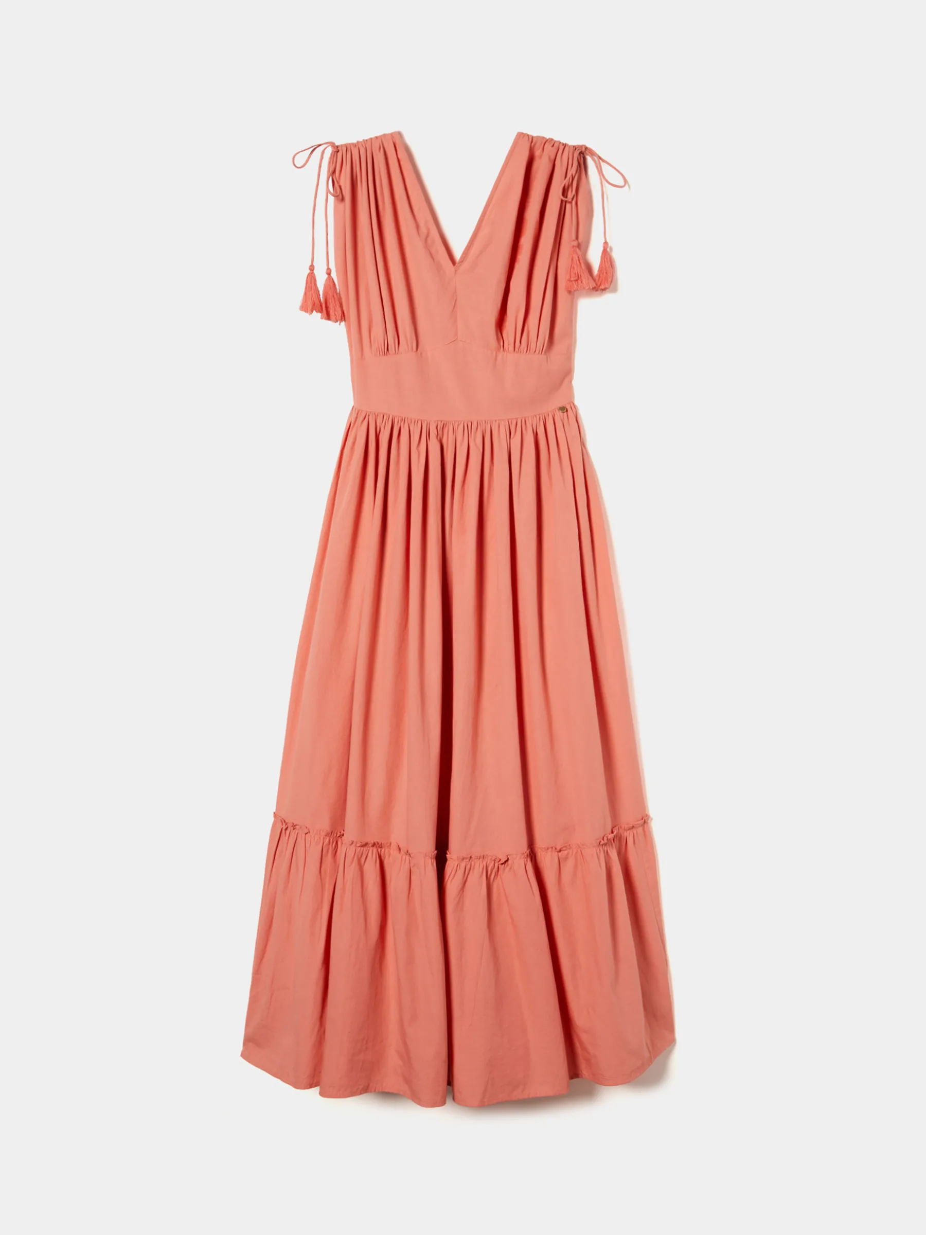 MULHER LION OF PORCHES Vestidos / Macacões^Vestido comprido com folhos e alças ajustáveis