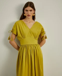 MULHER LION OF PORCHES Vestidos / Macacões^Vestido comprido com folhos e alças ajustáveis