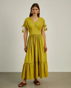 MULHER LION OF PORCHES Vestidos / Macacões^Vestido comprido com folhos e alças ajustáveis