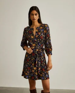 MULHER LION OF PORCHES Vestidos / Macacões^Vestido curto de flores com cinto
