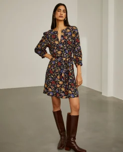 MULHER LION OF PORCHES Vestidos / Macacões^Vestido curto de flores com cinto