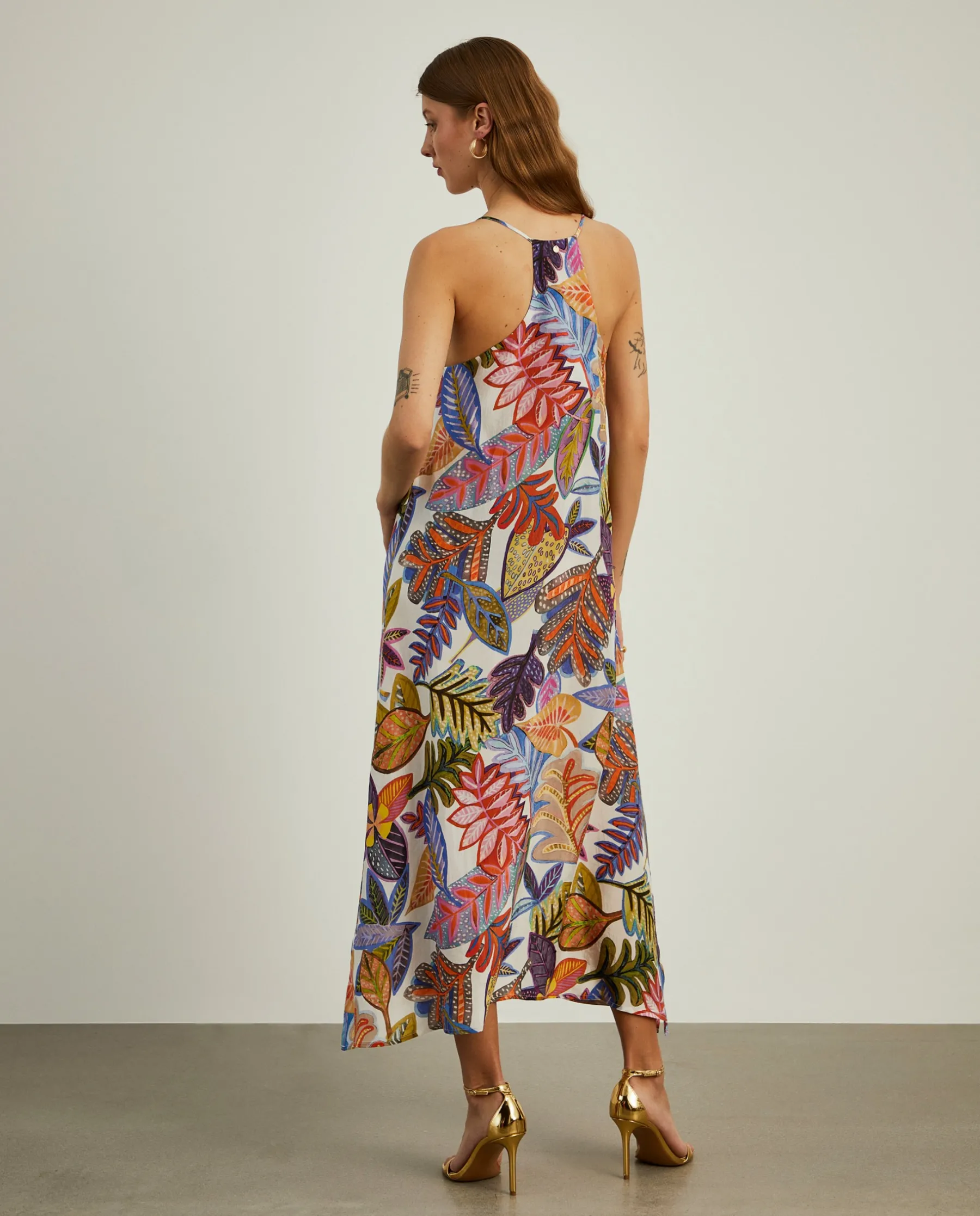 MULHER LION OF PORCHES Vestidos / Macacões^Vestido fluido de alças com padrão colorido
